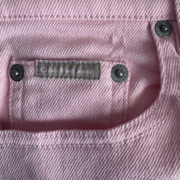 90s Vintage CK Calvin Klein Pink High Rise Straight Leg Stretch Jeans Size 8 - Picture 9 of 9